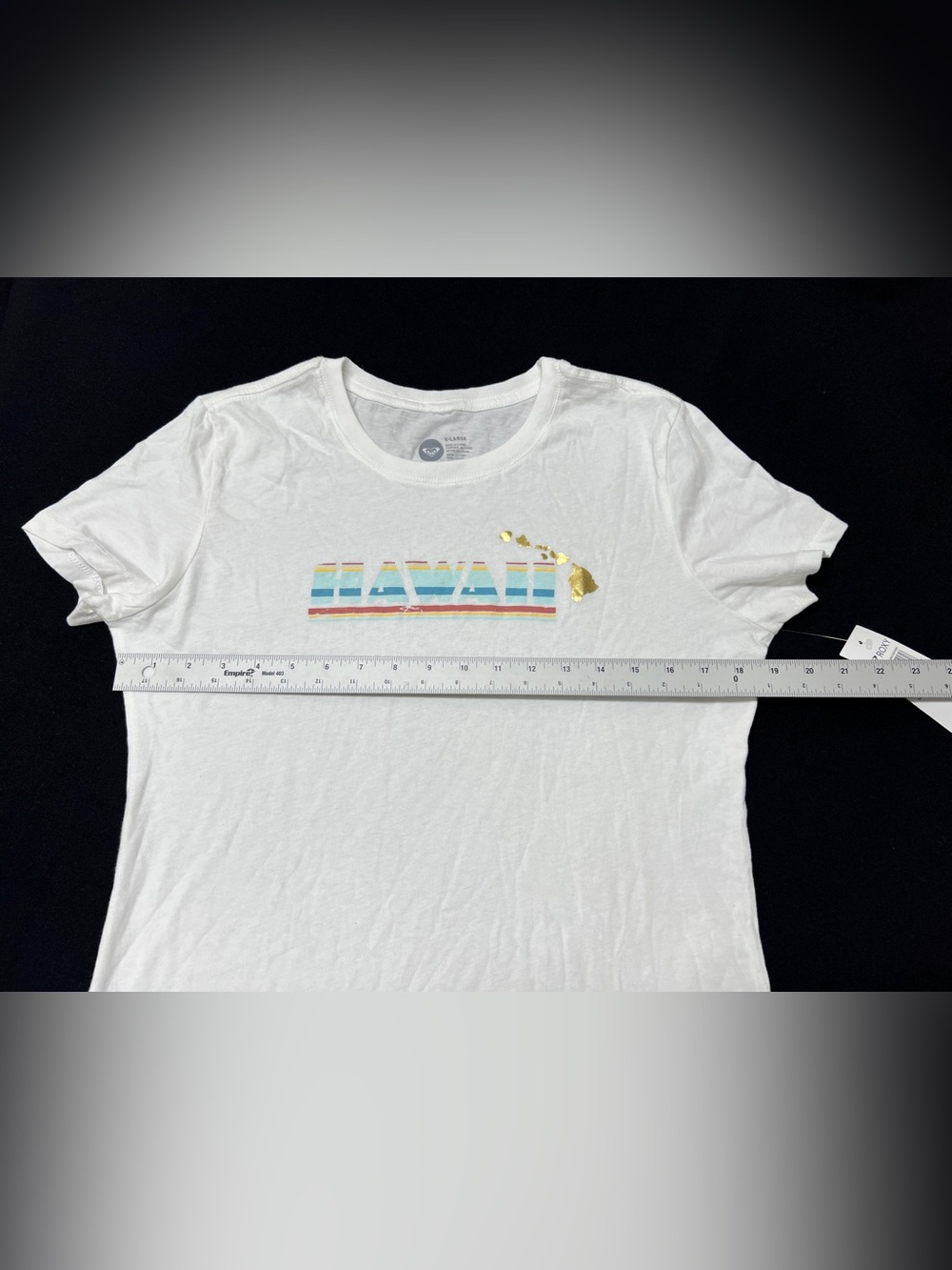 Roxy Keep It Real Hawaii Graphic Tee White Gold T-Shirt XL NWT - Picture 11 of 13